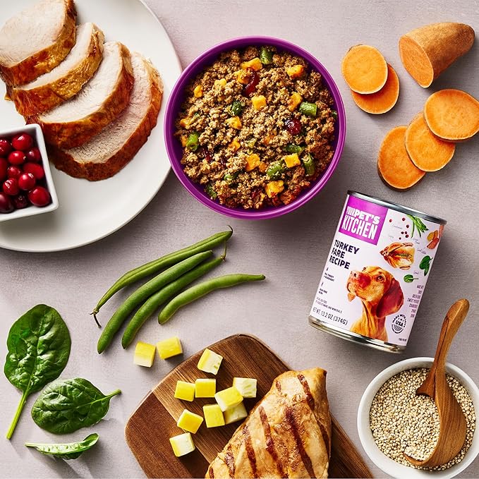 YOUR PET'S KITCHEN Wet Dog Food, Turkey Fare Recipe - 13.2 oz Cans (Pack of 6), Made in The USA with Real Turkey