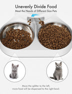 PETLIBRO Pet Food Splitter with Stainless Steel Bowls, Automatic Cat Feeder Bowls for Two Cats or Dogs, Suitable for PETLIBRO Automatic Cat Feeder PLAF005, PLAF006, PLAF103, PLAF203, White
