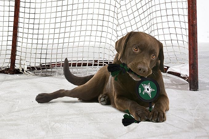 Pets First NHL Dallas Stars Puck Toy for Dogs & Cats. Play Hockey with Your Pet with This Licensed Dog Tough Toy Reward!
