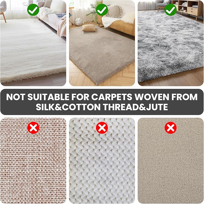 3 in 1 Carpet Rake for Pet Hair Removal, Tool Set of 3, 55” Long Handle Carpet Pet Hair Removal Carpet Scraper Dog Cat Hair Remover for Sofa, Couch, Car, Rug (Black)