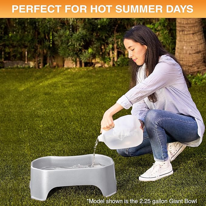 Neater Pet Brands Large Water Bowl for Dogs, Outdoor Dog Water Bowl (1.25 Gallon Extra-Large Capacity), Big Trough Style Food Dish for Indoors or Outside, No Spill Large Dog Bowls, Vanilla Bean