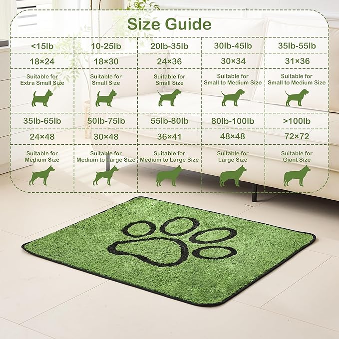Qeils Reusable Dog Pee Pads, 1 Pack Super Absorbent & Leakproof Washable Puppy Pads with Soft Green Top Layer, for Potty Training, Crates, Couch, Car Seats & Pet Beds, 72"x 72"