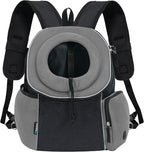 PetAmi Dog Front Carrier Backpack, Ventilated Adjustable Dog Pet Cat Chest Carrier Backpack, Dog Carrier for Hiking Camping Travel, Small Dog Puppy Medium Cat Carrying Bag, Max 14 lbs, Grey