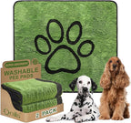 Qeils Reusable Dog Pee Pads, 2 Pack Super Absorbent & Leakproof Washable Puppy Pads with Soft Green Top Layer, for Potty Training, Crates, Couch, Car Seats & Pet Beds, 48"x 48"
