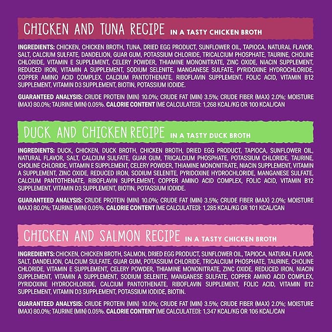 Stella & Chewy's Carnivore Cravings Purrfect Paté - Premium Grain-Free Wet Cat Food - 6 Flavor Variety Pack - High Protein with Bone Broth - Perfect for Picky Eaters - 2.8oz Cans (24 Pack)