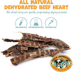 Beef Heart for Dogs - Dehydrated Beef Jerky Dog Treats - Single Ingredient Treat for Training or Reward - 100% Natural Treats - 3.5oz