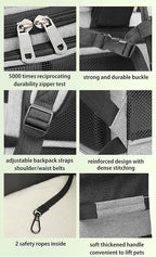 Double Cat Carrier, Cat Backpack Carrier for 2 Cats, Multi Dog Backpack, Two Cat Carrier with 7 Ventilation Windows, Built-in Frame and Support Plate, Safety Straps, Collapsible, Perfect for Travel