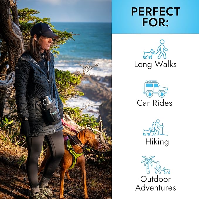 Hydropet Portable Dog Water Bottle (32 oz) - Insulated Dogs & Cats Travel Bottles, Stainless Steel - Detachable Dog Food Bowl and Water Bowl - Great for Daily Walks - Puppy Essentials & Accessories