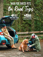 Lesotc Dog Water Bottle, Portable Water Dispenser with Water Bowl, Leak Proof Pet Travel Squeeze Bottle, Puppy Essentials Dog Stuff Accessories for Outdoor Walking, Hiking, Camping Doggie Gift