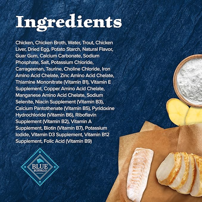 Blue Buffalo Wilderness Wild Delights Minced Wet Cat Food, High-Protein & Grain-Free, Made with Natural Ingredients, Chicken & Trout Recipe in Tasty Gravy, 5.5-oz. Cans (24 Count)