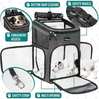 PetAmi Dog Backpack Carrier, Airline Approved Cat Backpacks for Carrying Small Large Cats, Pet Carrier Back Pack, Ventilated Soft Sided for Travel, Hiking, Camping, Max 18 lbs, Charcoal