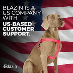 BLAZIN No Pull Dog Harness - Adjustable Step-in Reflective Nylon Vest Harness - Neoprene Padded for Extra Comfort (Medium, Pink)