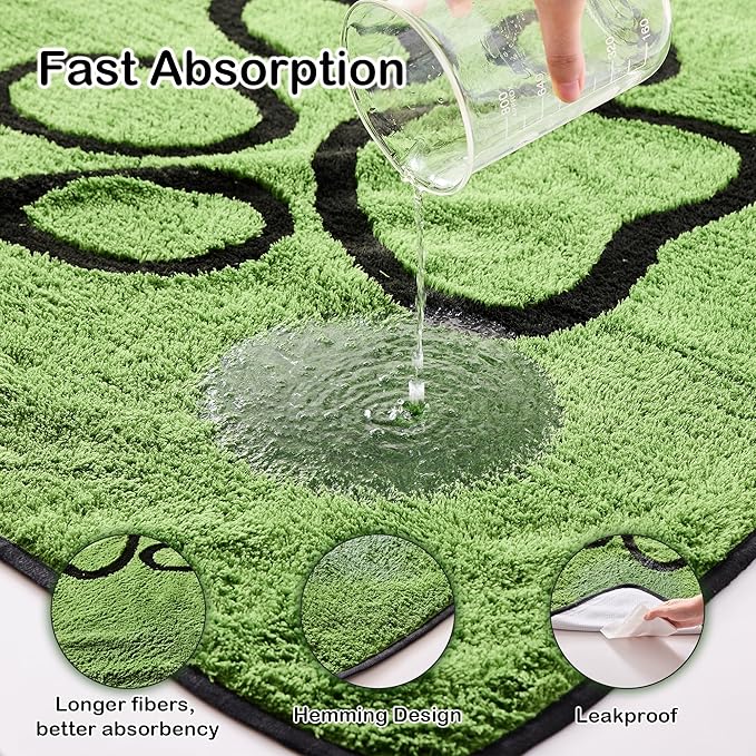 Qeils Reusable Dog Pee Pads, 4 Pack Super Absorbent & Leakproof Washable Puppy Pads with Soft Green Top Layer, for Potty Training, Crates, Couch, Car Seats & Pet Beds, 30"x 34"