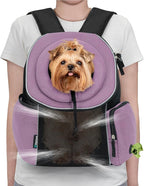 PetAmi Adjustable Cat & Dog Front Chest Carrier Backpack, Ventilated for Hiking & Camping, Max 14 lbs, Purple