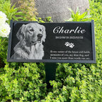 Personalized Engraved Pet Memorial Stone - Custom Granite Grave Marker for Dogs, Cats - Heartfelt Outdoor Garden Tombstone with Photo, In Loving Memory Keepsake Gift for Loss of Beloved Dog or Cat