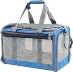 Large Cat Carriers Dog Soft Sided Carriers Cat Soft Sided Carriers Airline Approved Kitten Carrier Reptile Carrier Squirrel Carrier Guinea Pig Carrier(Large_Blue)