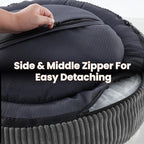 30 inches Donut Dog Bed for Medium Dogs,Calming Round Pet Bed with Removable Cover,Washable Milk Plush Faux Fur, Fits Pets up to 30 lbs(Dark Grey,Medium)