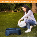 Neater Pet Brands Large Water Bowl for Dogs, Outdoor Dog Water Bowl (1.25 Gallon Extra-Large Capacity), Big Trough Style Food Dish for Indoors or Outside, No Spill Large Dog Bowls, Dark Blue