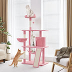 Yaheetech 63.5″ H Cat Tree, Multi Level Cat Tree Condo with Basket Hammock Scratching Post, Cat Furniture for Indoor Cats