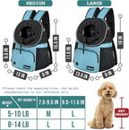 PetAmi Front Carrier Backpack for Dogs and Cats, Adjustable Ventilated Pet Chest Carrier for Hiking Camping Travel, Small Medium Dog Puppy Large Cat Carrying Bag, Max 10 lbs, Teal Blue