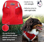 DOGGIE DESIGN American River Ultra Choke-Free Mesh Dog Harness Red (Small)