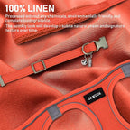 GAMUDA Small Pet Harness Collar and Leash Set, Step in No Chock No Pull Linen Fabric Soft Mesh Dog Vest Harnesses Reflective for Dogs Puppy Cats Kitten Rabbit (Orange, L)