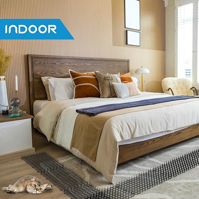 16 x 8 Inch Scat Mat for Cats, 10 Pack Scat Mat with Spikes, Cat Deterrent Outdoor for Dogs - Cat Spike to Keep Other Animals Away from Furniture, Plants (10 Pack)