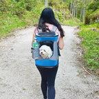 Kritter Planet Pet Carrier Backpack for Cats Dogs, Breathable Pet Backpack with 4 Mesh Window, Portable Pet Carrier for Camping