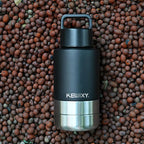 Insulated Dog Travel Water Bottle with Detachable Bowls, 3 in 1 Portable Dog Water Bottle Dispenser, Dog Accessories for Walking, Hiking, Camping, Outdoor (Black, 32 Oz)