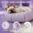 Lesure Cat Beds for Indoor Cats - Washable Cute Cat Beds with Versatile Dual-Use Design, Reversible Donut Pet Bed for Puppy and Kitten, 21x21x7 Inches