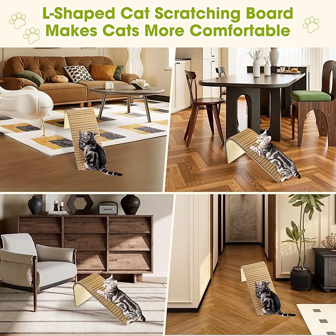 cat Scratching Post-Cat Scratching Pad with Corkcat beds for Indoor Cats-cat Scratch with 2 Pcs Cardboard,Easy Replace,Scratching Board Toy,Eco-Friendly Sustainable Kitten Scratching Post-cat ramp