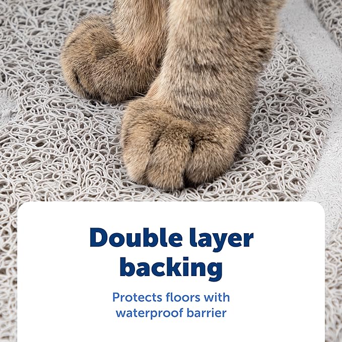 PetSafe Cat Litter Mat - Waterproof Litter Trapping Mat for Hygienic Clean Floors - Anti-Slip Double Layer Back - Cat-Friendly Texture for Sensitive Paws - Small