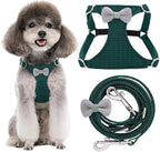 Puppytie No Pull xs Dog Harness with Multifunction Dog Leash,Soft Adjustable No Choke Escape Proof Pet Harness Vest,Knitted Green,xs