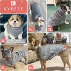 KYEESE Dog Sweater Soft Pullover Dog Sweaters for Medium Dogs Boy Warm Turtleneck Medium Dogs Sweater Stretchy Knitwear Cat Clothes with Gingham Patchwork Thick Pet Coat for Fall Winter Cold Weather