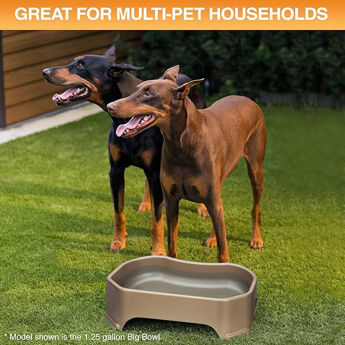 Neater Pet Brands Extra Large Water Bowl for Dogs, Outdoor Dog Water Bowl (2.25 Gallon Extra-Large Capacity), Big Trough Style Food Dish for Indoors or Outside, No Spill Large Dog Bowls, Champagne
