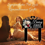 Custom Pet Grave Markers Dog | Custom Pet Headstones for Dogs | Best Memorial Gifts to Tribute Your 4-Legged Companions | Personalized Grave Marker for Furry Friends with Flower Picture Frame
