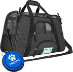 PetAmi Airline Approved Pet Carrier for Cat, Soft Sided Dog Carrier for Small Dog, Cat Travel Supplies Accessories Indoor Cats, Ventilated Pet Carrying Bag Medium Kitten Puppy, Large Heather Dark Gray
