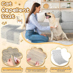 Sanwuta 2 Pcs 26.3 ft Cat Spike Mat Outdoor Cat Deterrent Mat with Spikes Prickle Strips Indoor Dog Digging Deterrent Anti Network Spikes with 10 Staples for Garden Fence(Gray)