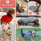 KYEESE Dog Sweater Soft Pullover Dog Sweaters for Small Dogs Male Warm Turtleneck Small Dogs Sweater with Gingham Patchwork Stretchy Knitwear Cat Clothes Thick Pet Coat for Fall Winter Cold Weather