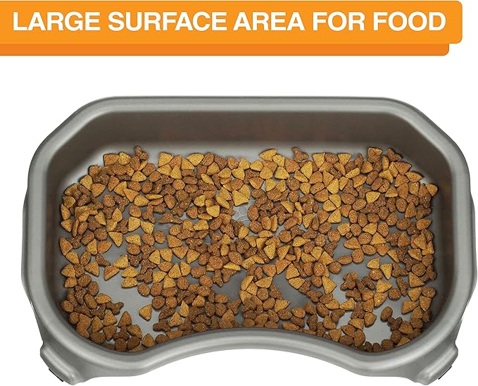 Neater Pet Brands Large Capacity Cat Bowls, Water Bowl for Cats, Reptiles, Chickens, Birds, & Small Animals, Cat Food Bowl (6 Cups), Indoor or Outdoor Water Trough & Feeder, Gunmetal Grey