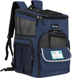 PetAmi Dog Backpack Carrier, Airline Approved Cat Backpacks for Carrying Small Large Cats, Pet Carrier Back Pack, Ventilated Soft Sided for Travel, Hiking, Camping, Max 18 lbs, Navy