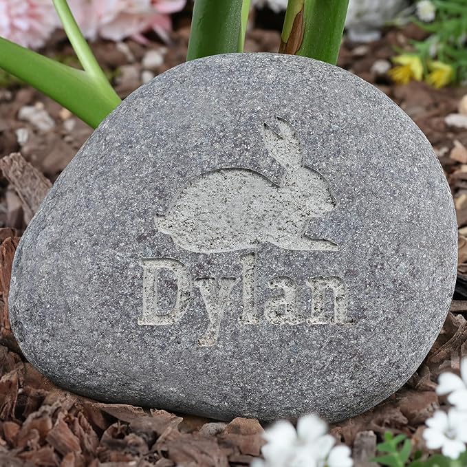 Rabbit Memorial Stone | Personalized Tribute for Cherished Rabbit | Heartfelt Engraved Rabbit Keepsake | Rabbit Loss Gift | Rabbit Sympathy Gifts | Rabbit Memorial Gift