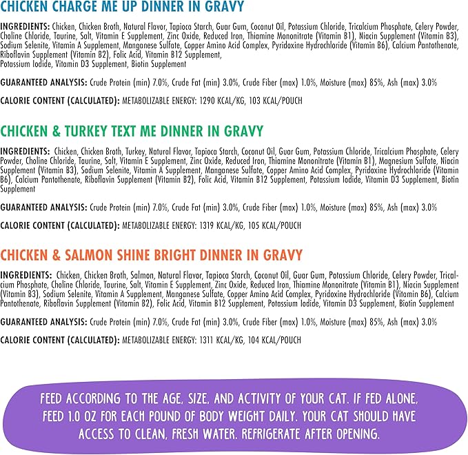 Weruva B.F.F. OMG - Best Feline Friend Oh My Gravy!, Yippy Ki Yay Yellows! Variety Pack, 2.8oz Pouch (Pack of 12)