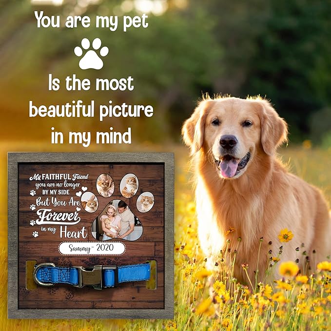 Personalized Picture Pet Loss Sign Frames with Your Pet Name and Picture Bereavement for Loss of Dog or Cat Memorial In Memory Sentimental Memorial Products for Friends Decor