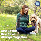 Dog Water Bottle for Dog Lovers - 32 oz Stainless Steel Double Wall Insulated Water Bottle with 8 oz Detachable Bowl on Bottom- Doggy Lover Gift for Hiking, Walks, Travel - “Favorite People” Black