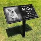 ILoveU Personalized Pet Memorial Stones, Memorial Plaque for Pets, Dog, Cat, Black Granite Memorial Garden Stone Engraved with Photo, Dog Memorial Grave Markers Pet Memorial