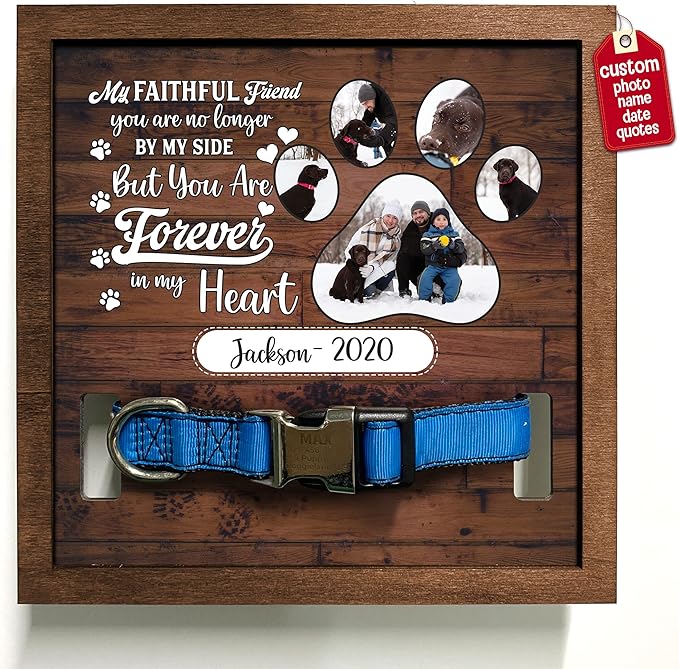 Personalized Picture Pet Loss Sign Frames with Your Pet Name and Picture Bereavement for Loss of Dog or Cat Memorial In Memory Sentimental Memorial Products for Friends Decor