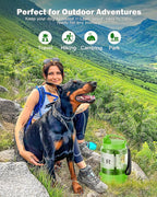 Dog Water Bottle Travel Bowl - 77oz Large Portable Dog Water Bowls Dispenser for Camping Essentials Hiking Traveling Beach Car Park Accessories, Leak Proof Pet Drinking Bottle Dispenser, Green