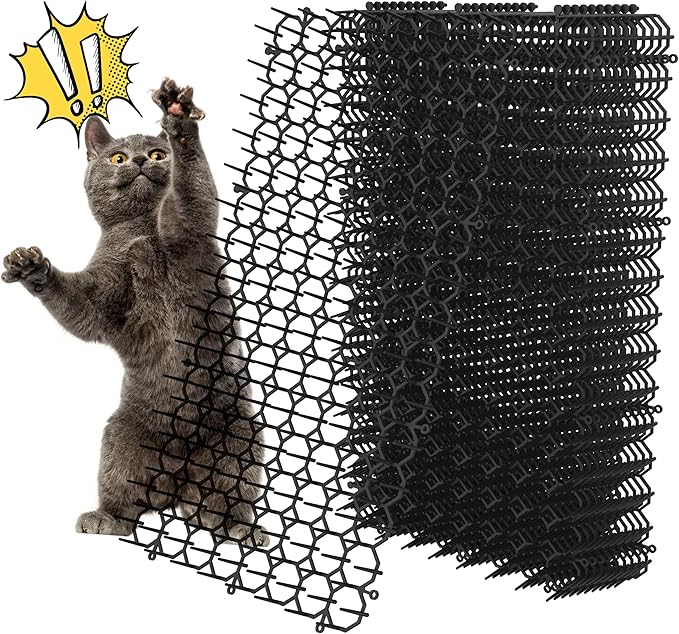 16 x 8 Inch Scat Mat for Cats, 10 Pack Scat Mat with Spikes, Cat Deterrent Outdoor for Dogs - Cat Spike to Keep Other Animals Away from Furniture, Plants (10 Pack)