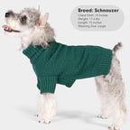 cyeollo Dog Sweater Pullover Turtleneck for Large Dogs, Classic Knitwear Fall Winter Cold Weather Dog Clothes Warm Pet Apparel Small Medium Large Dog Sweaters, Green 2XL